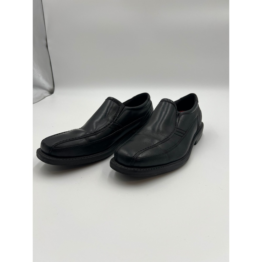 Rockport TruTech Mens Black Leather Slip On Loafers Size 8M Square Toe Shoes